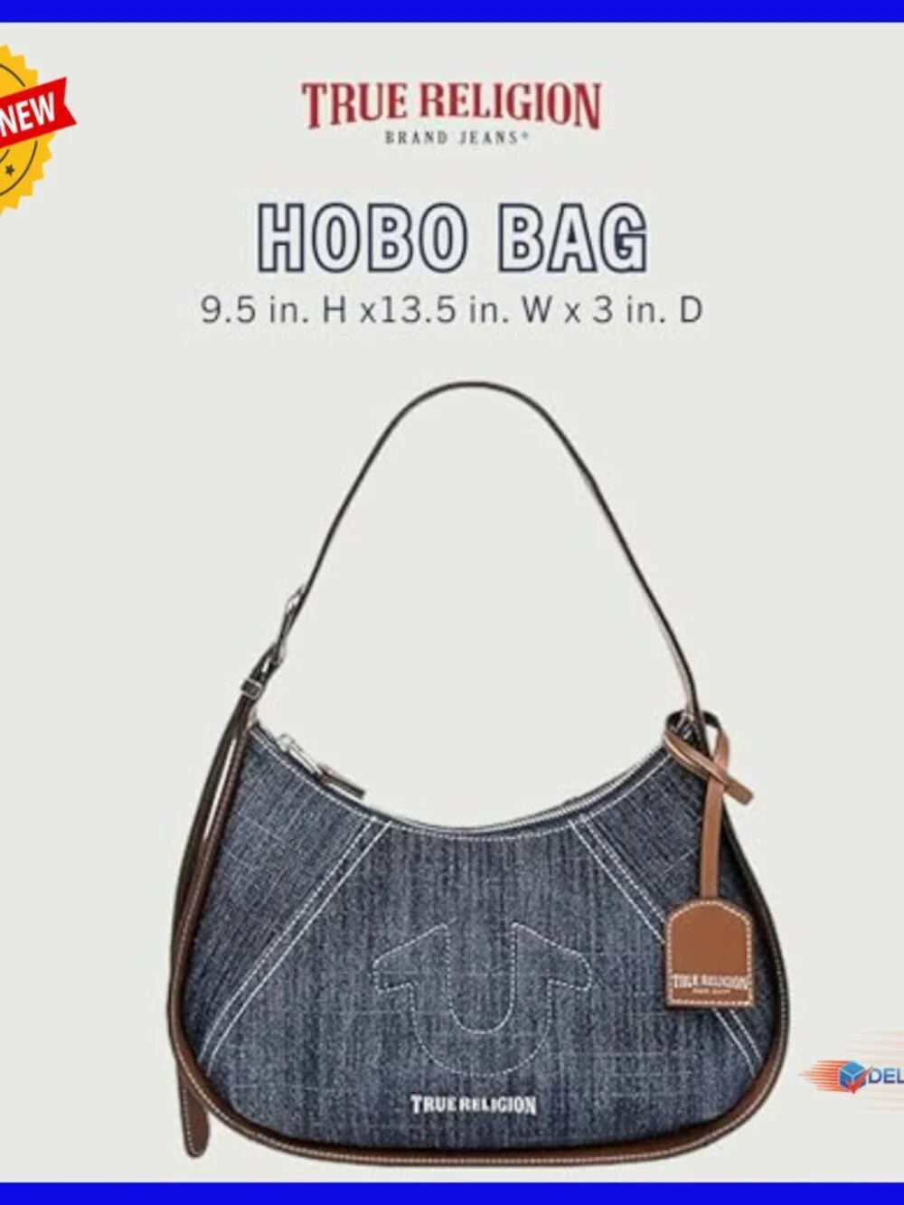 Adjustable Strap Hobo Bag with Zip Closure, Lightweight Cotton-Polyester Blend